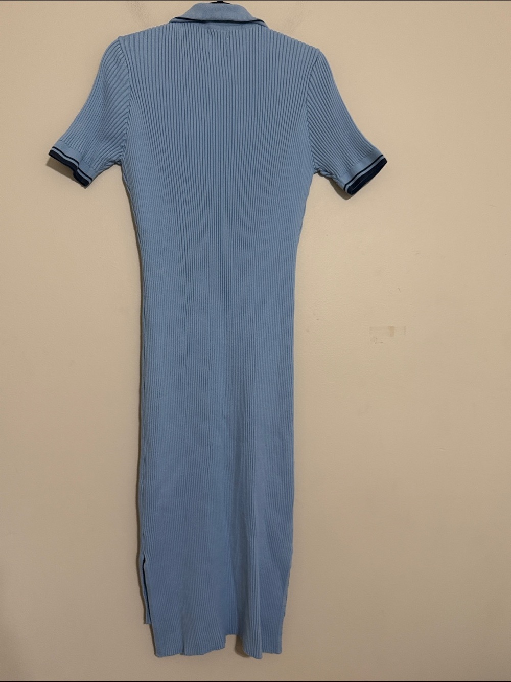 Anthropologie Saturday Sunday Ribbed Polo Midi Dress women L blue casual fall - Picture 4 of 10